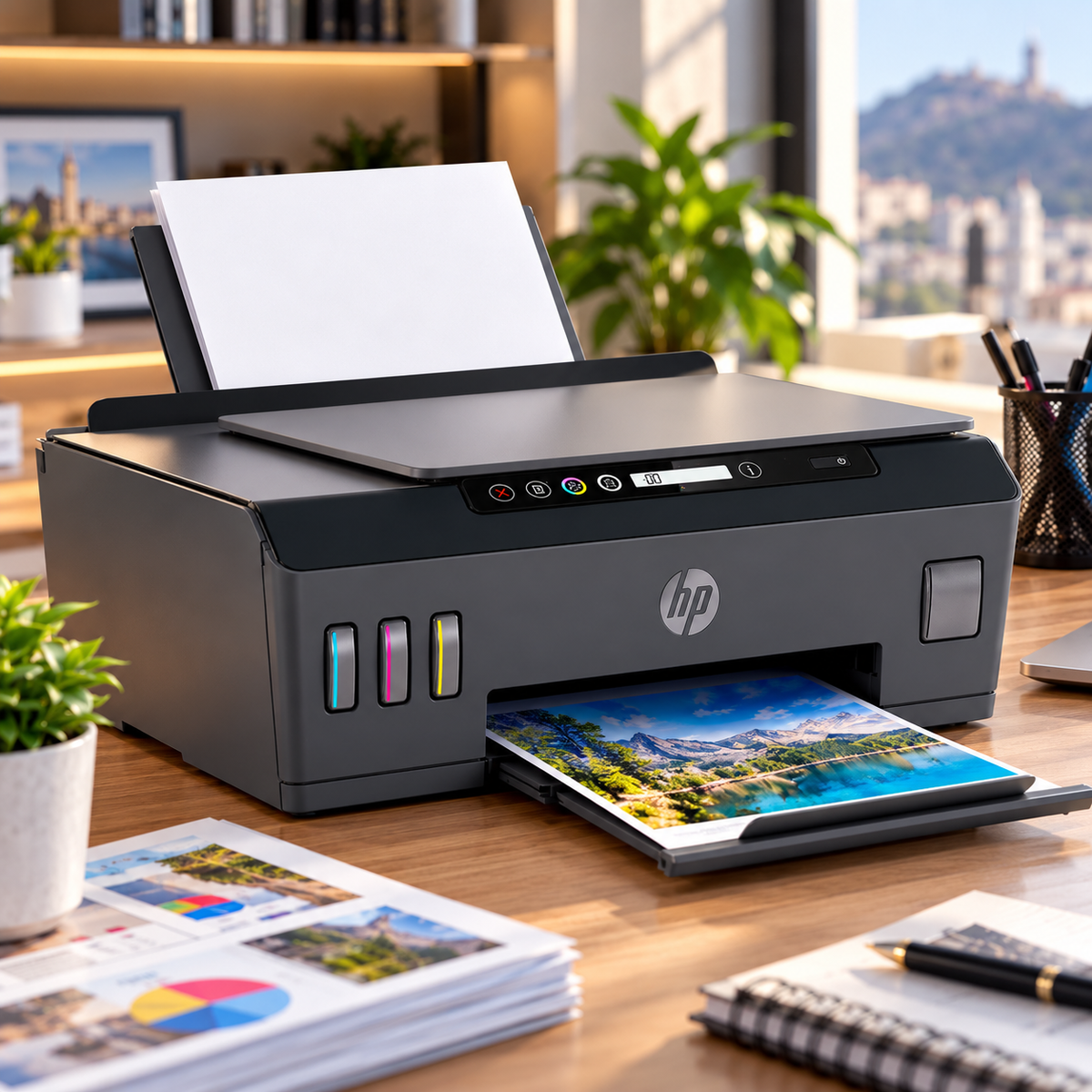 Imprimante HP 500 Multifunction (Impression, Scanner, Photocopies) Réservoir + 2 Cadeaux